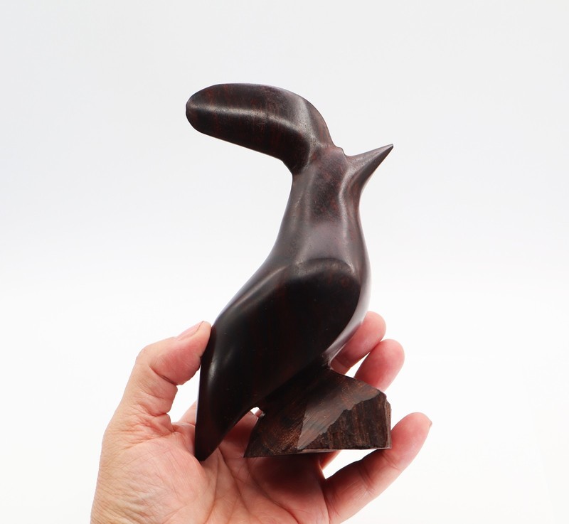 Carved Ironwood Bird Quail Statue Figurine Polished Mexican Folk Art 6.5" H SBS2