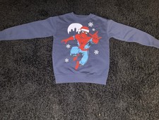 Spider-Man In Santa Hat Sweatshirt Boys Long Sleeve Marvel Comics Size M
