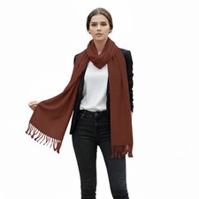 Chocolate Brown Cashmere  Silk Shawl