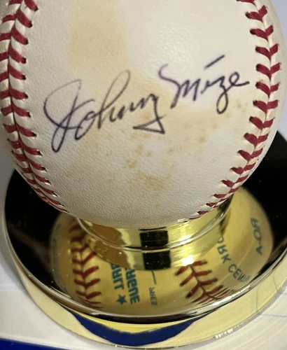 Signed American League Baseball. Bob Feller, Johnny Mize, Enos Slaughters
