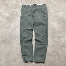 Hollister Chino Trousers Mens 32" Skinny Stretch Slim Fit Pants, Green