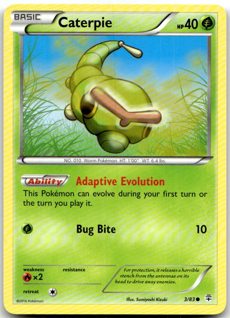Caterpie 3/83 Common Generations Pokemon Lightly Played