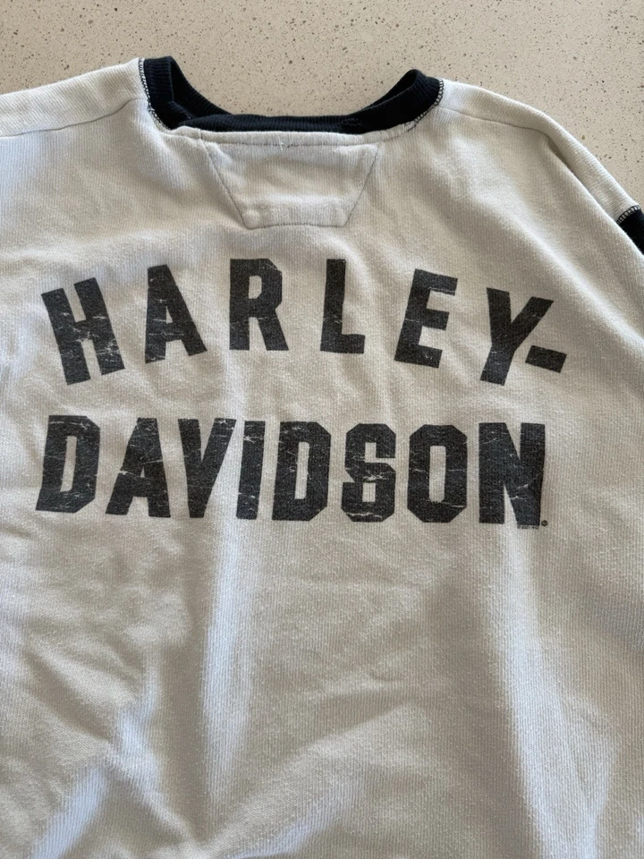 Suéter extra grande Harley Davidson Heavy Duty de colección - blanco y negro 🏍️🖤 Foto 4 de 4