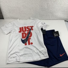 Nike Dri Fit Just Do It Short T-Shirt Set Boys M Midnight Navy NWT 6230
