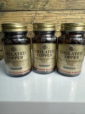 SOLGAR Chelated Copper, 100 Tablets (Lot Of 3)-Essential for Collagen Formation
