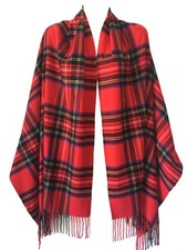 Women Oversized Scottish Tartan Clan Plaid Cashmere Feel Shawl Wrap Winter Sc...