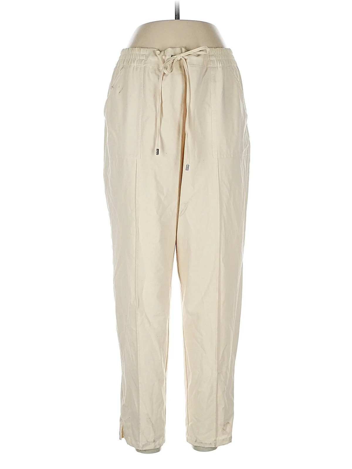 Calvin Klein Women Ivory Casual Pants L