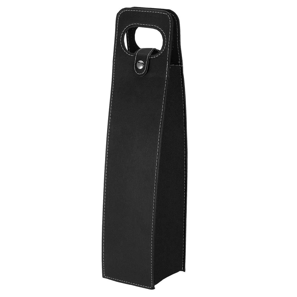 Reusable Leather Wine Gift Bag Portable Carrier for Bottles – Black