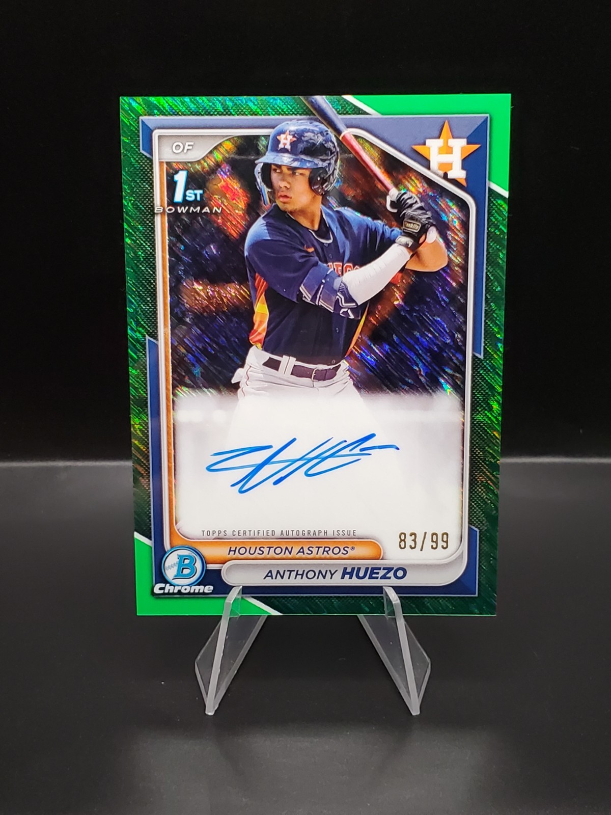 2024 Bowman Chrome Anthony Huezo 1st Green Shimmer Auto /99