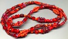 Vintage 30" Long Czech  Red Glass Aurora Borealis Art Glass Bead  Necklace — photo 3