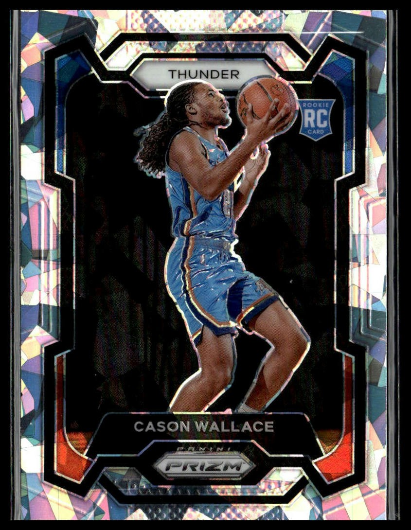 Cason Wallace 2023-24 Panini Prizm Prizms Ice #139 RC Oklahoma City Thunder