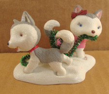 2013 Hallmark Keepsake Jingle and Bell husky pup Christmas miniature figurine