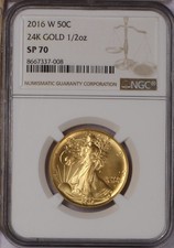 2016-W Gold 24k Walking Liberty 1/2 oz. 50 Cents NGC SP70