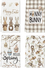Bunny Rabbits Eggs Happy Easter Kitchen Towels Dish Towels, 18X26 Inch Seasonal 