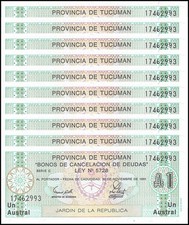 Argentina 1 Austral, 1991, P-S2711b.1, UNC X 10 PCS
