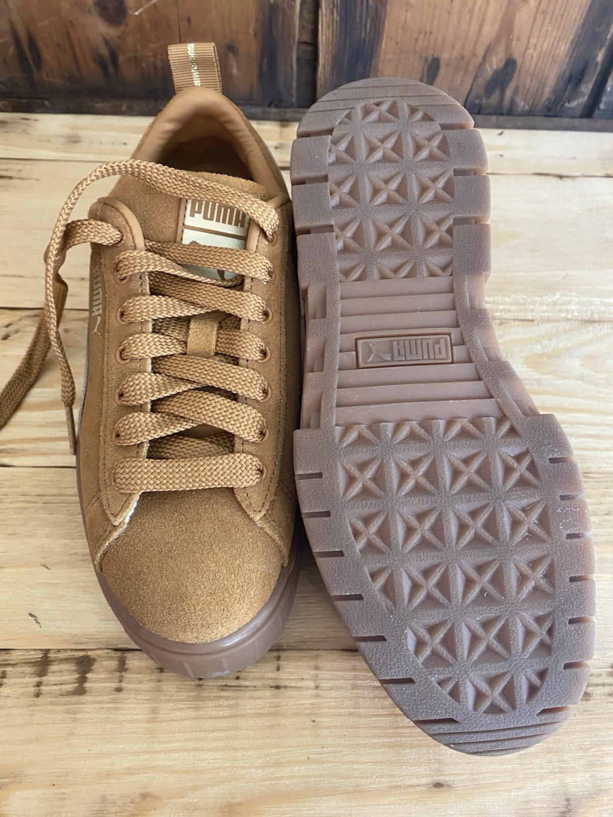 Puma Stack Mayze Brushed Suede Platform Sneakers … - image 6