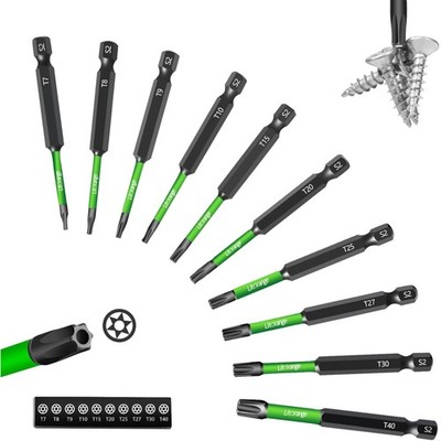 Torx Bitsatz, Schraubendreher, Magnetisch, T7-T40, 10 Stück, Akkuschrauber