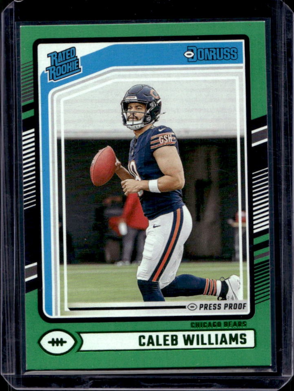 2024 Donruss Caleb Williams Press Proof Green Rated Rookie #327 Bears