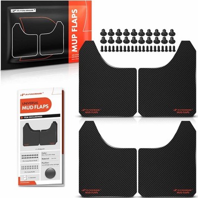 4 Pack Black Mud Flaps for Truck SUV with Mounting Hardware Front & Rear Set
