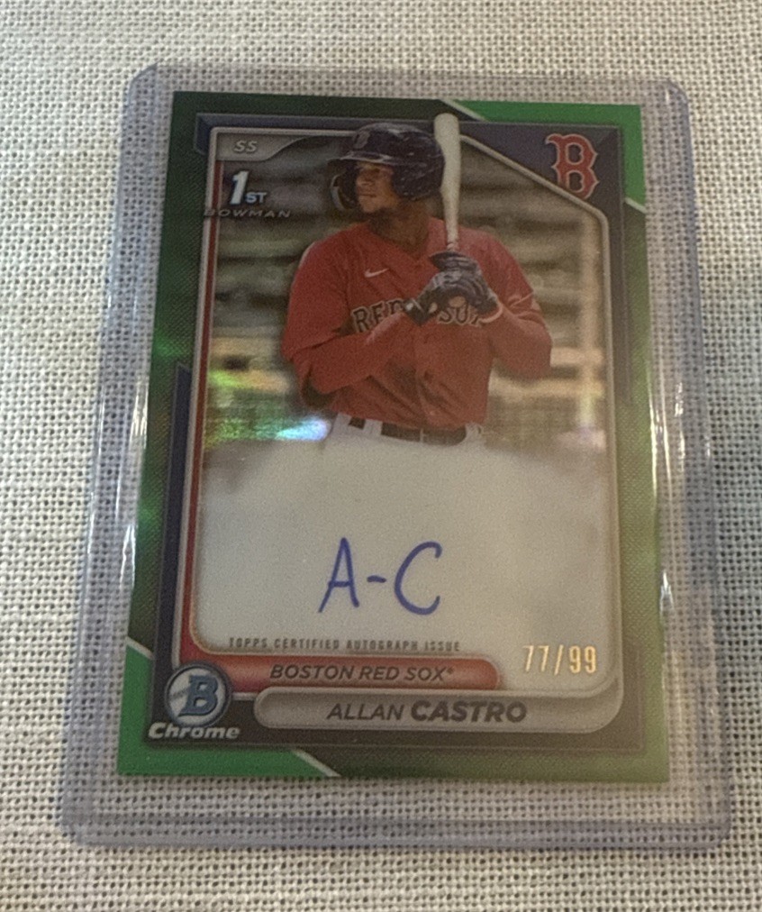 2024 Bowman - Chrome Prospect Auto Allan Castro #CPA-ACA Green /99 1st Bowman