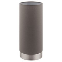 Eglo Lighting Pasteri Single Light Table Lamp in Satin Nickel & Taupe Fabric