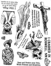 Unmounted Rubber Stamp Plate, Unmounted/Uncut Pink Rubber Stamps