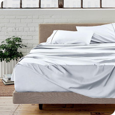 Luxury 1000TC Egyptian Cotton 4-Piece Queen Sheet Set - Deep Pocket White