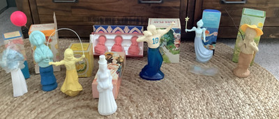 7 VINTAGE AVON  BOXED PASS PLAY FLY A BALLOON CATCH A FISH GOOD FAIRY SKIP ROPE