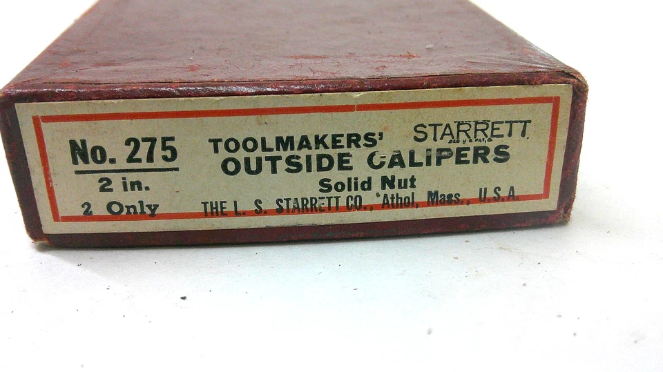 "Pinzas exteriores Starrett 275 2"" patas redondas vintage ¿NUEVAS DE STOCK? En caja Foto 3 de 4