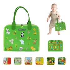 Montessori Felt Busy Board for Toddlers, Interactive Sensory Toy, Quiet Book