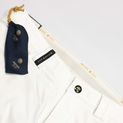 Meyer NWD Polyester Blend Golf 5 Pocket Jean Cut Pants Size 32 US In Solid White