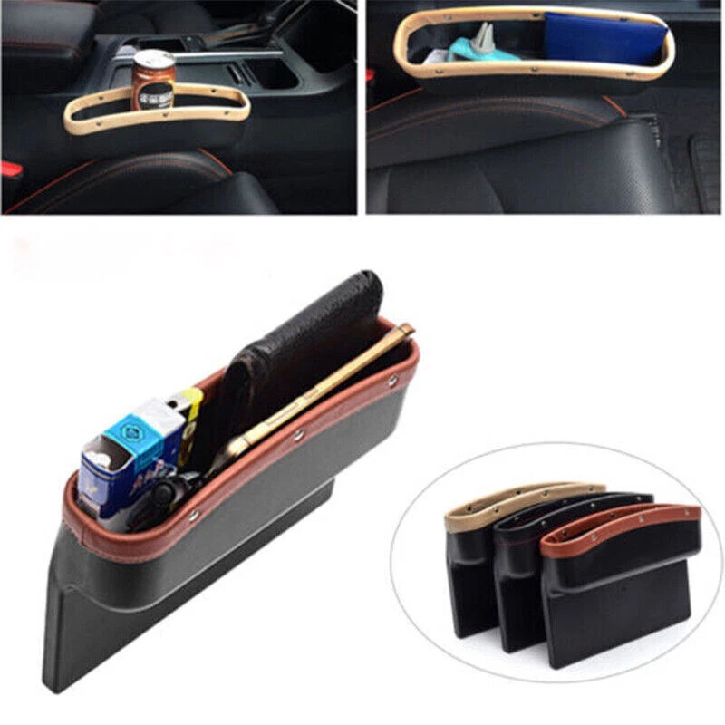 Caja de almacenamiento de grietas para asiento interior de automóvil consola hueca organizador de bolsillo deslizable Foto 3 de 4