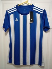 Adidas Aeroready Shirt Mens S Blue Stripe Sport Performance Sample NWT GH7322
