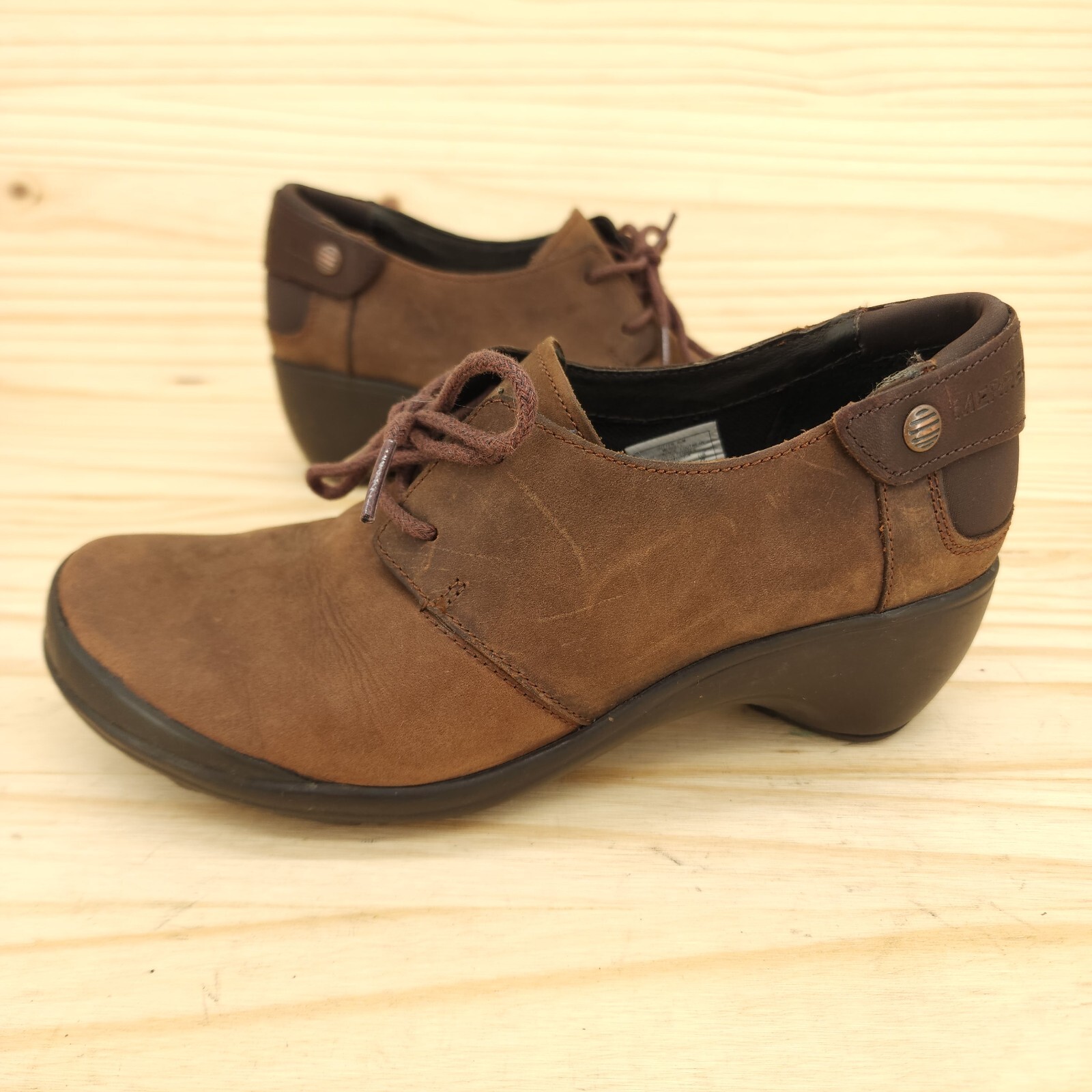 Stivaletti stringati Merrell donna veranda taglia 6 stivaletti outdoor pelle marrone