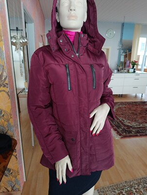 Jacke Frühling Futter Steppjacke Walbusch Winterjacke 40 M Kapuze  Bordeaux