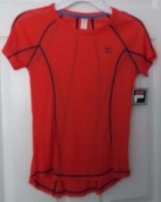 FILA SPORT GIRLS' ORANGE SHORT SLEEVE TOP - SIZE LARGE 14 - NEW WITH TAG