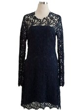Elie Tahari Women's Dress Lace Sleeves Navy Wedding Cocktail XS 0-2 New $599.00