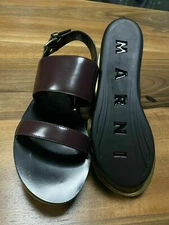 Marni Calf Cuir Wedge Plate-Forme Sandales à Plateforme Chaussures Neuf 36