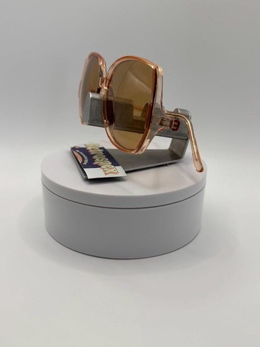 NEW Vintage Oversize Sunglasses Drop Temple Style Crystal Brown Monochrome #830 - Picture 5 of 10