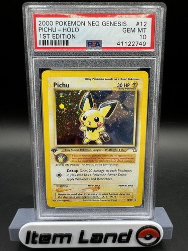 2000 POKEMON NEO GENESIS 1ST ED #12 PICHU-HOLO PSA 10 GEM MINT