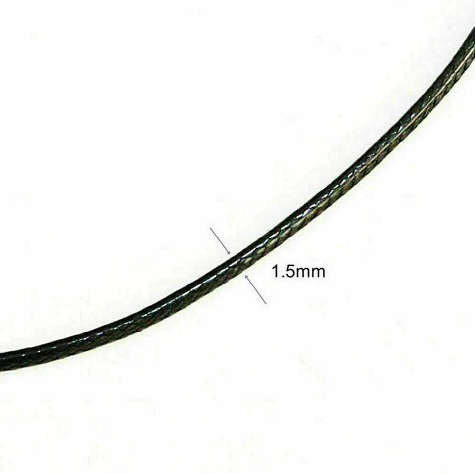 Collana nera PIUMA in corda con ciondolo Argento a piume d'angelo da Uomo Donna - Immagine 2 di 4