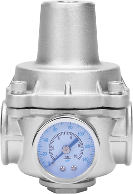 #ad Adjustable Stainless Steel Pressure Regulator Valve with Gauge for RV amp; Garden $133.99