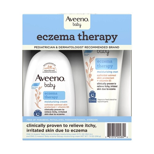 Aveeno Baby Eczema Therapy Moisturizing Cream, 2 pk., 7.3 fl. oz. and 12 fl. oz. - Picture 1 of 3