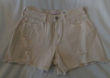 Ladies "SO" Size 9/29W, Ecru, High Rise, Destructed, Curvy, Midi Shorts