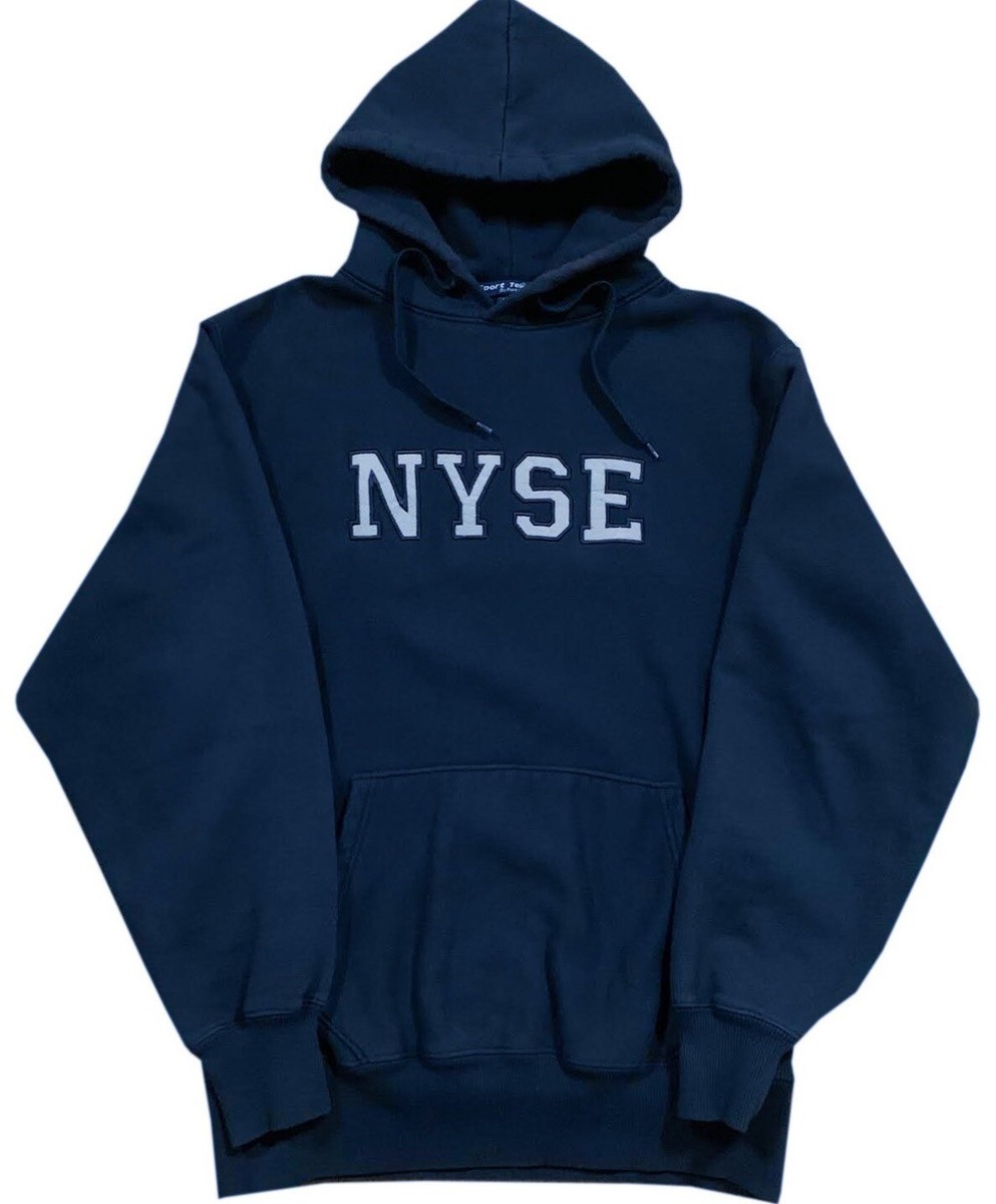 Vintage Sport Tek NYSE New York Stock Exchange Navy Hoodie (Size M)