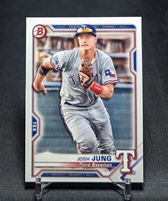Josh Jung Base Paper Prospect Rookie 2021 Bowman Card #BP-38 Texas Rangers. rookie card picture
