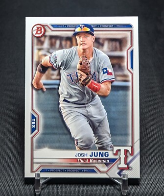 Josh Jung Base Paper Prospect Rookie 2021 Bowman Card #BP-38 Texas Rangers