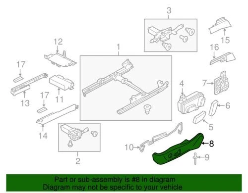 Panel de ajuste de asiento base original Audi 2009-2018 A6 A6 Quattro S6 8T0-881-326-M-4PK Foto 2 de 2