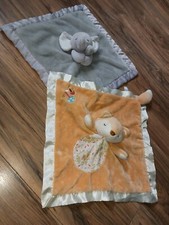 Lot of 2 Baby Security Blanket - Douglas Baby Fox  Carters Elephant - Plush