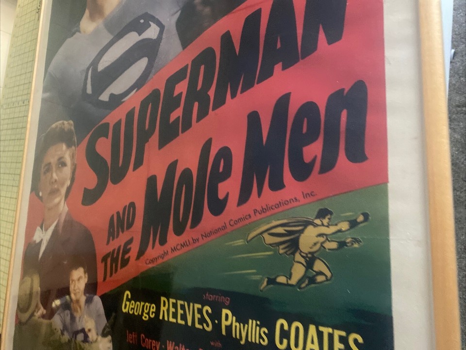 Superman And The Mole Men Original One Sheet Linen Backed Poster Framed